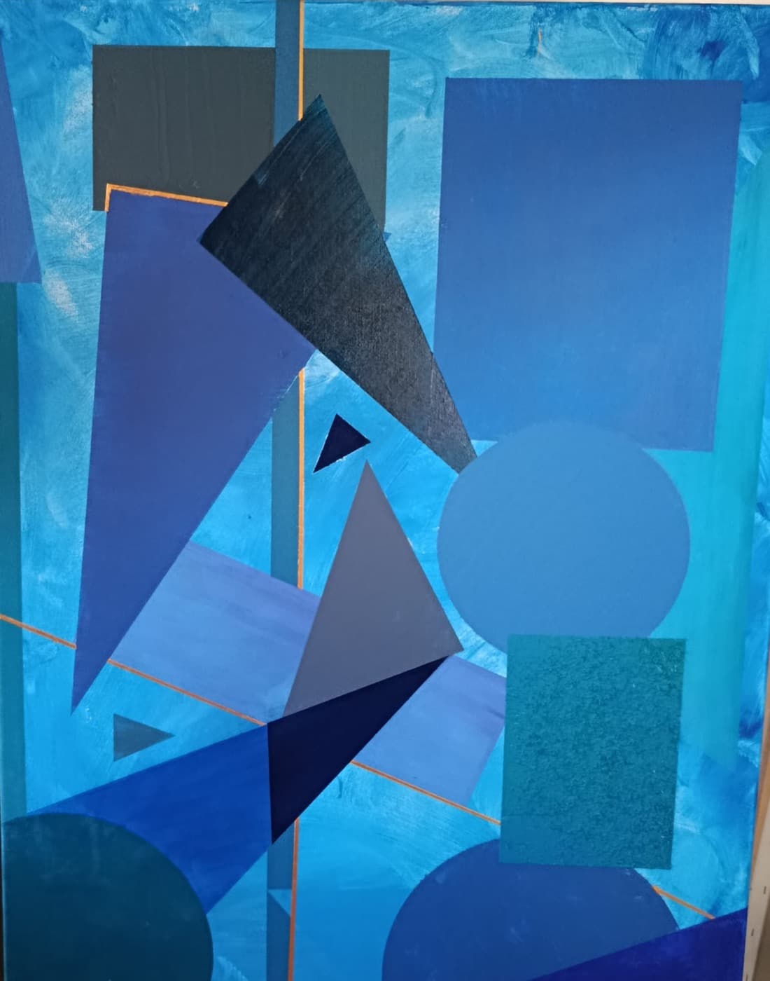Chute bleu — toile abstraite d'Alfred