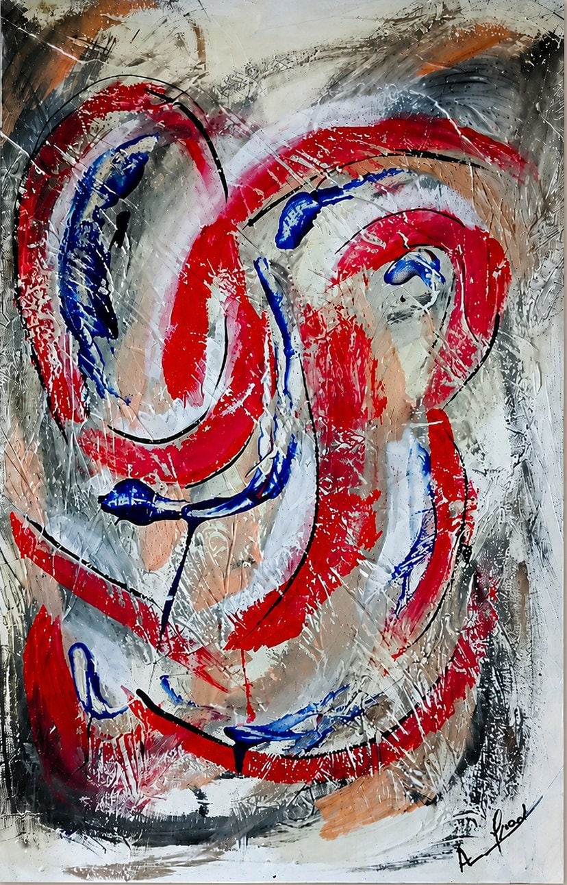 14 juillet — toile abstraite d'Alfred