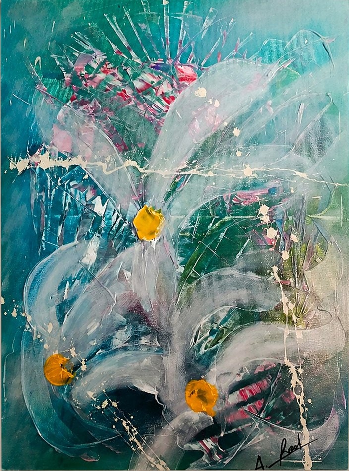 Flowers — toile abstraite d'Alfred