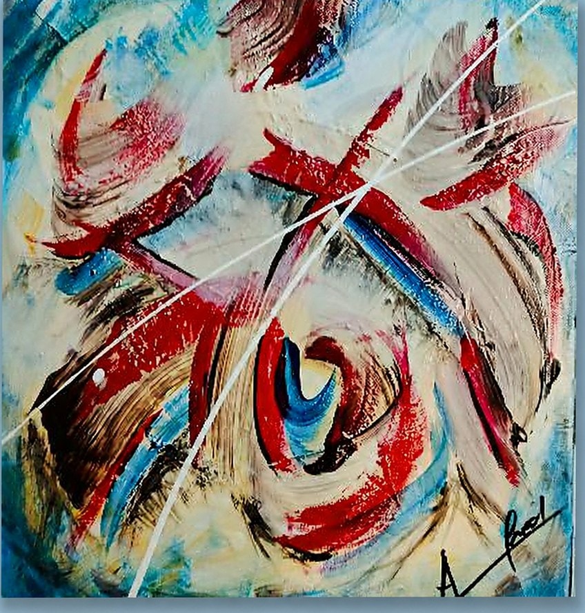 Rouge — toile abstraite d'Alfred